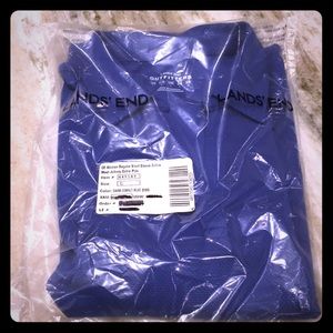 Land’s End Short Sleeve Johnny Collar Cobalt Blue